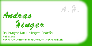 andras hinger business card